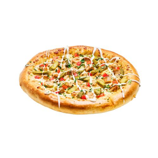 Menu Pizza Shawarma Poulet grillé aux épices shawarma,tomates, cornichons et sauce à l’ail . - Pizza Hut Meknès